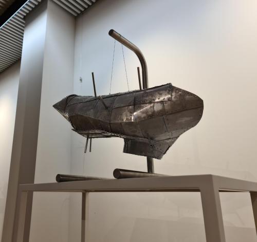OBJECT WITH A MAP I, 2024-2025, aluminum.