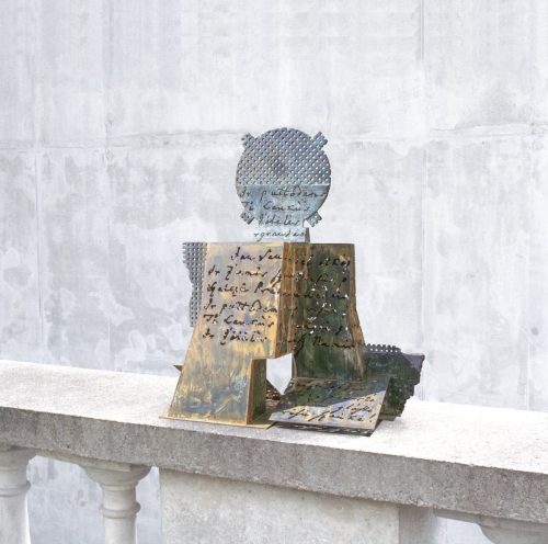 A dedication to the renowned Lithuanian poet Kristijonas Donelaitis (1714-1780). Curator of the project Dalia Matulaitė.2013, bronze, steel. 