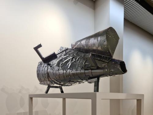 OBJECT WITH A MAP III, 2025, aluminum.