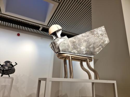 OBJECT WITH A MAP II, 2024-2025, aluminum.