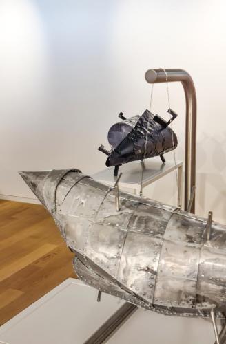 OBJECT WITH A MAP III, 2025, aluminum.