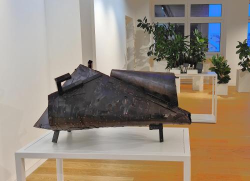 OBJECT WITH A MAP III, 2025, aluminum.