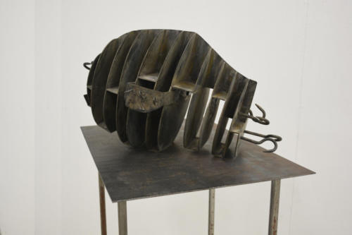 Open Head I, 2015, black metal